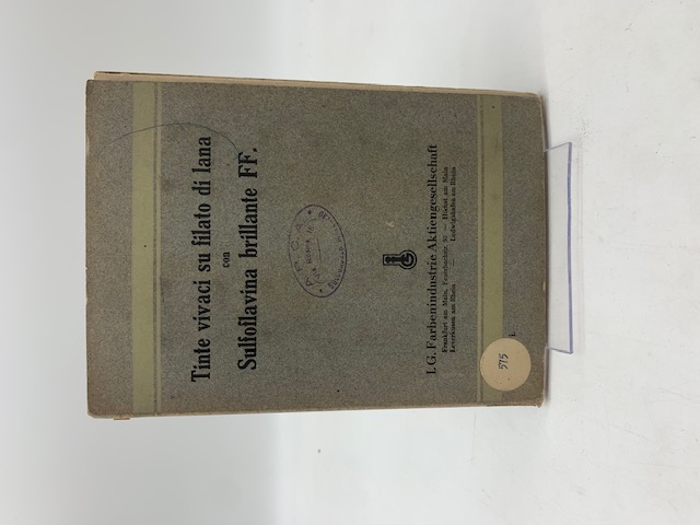 Tinte vivaci sul filato di lana con sulfoflavina brillante FF. I. G. Farbenindustrie Aktiengesellschaft (cartella colori)
